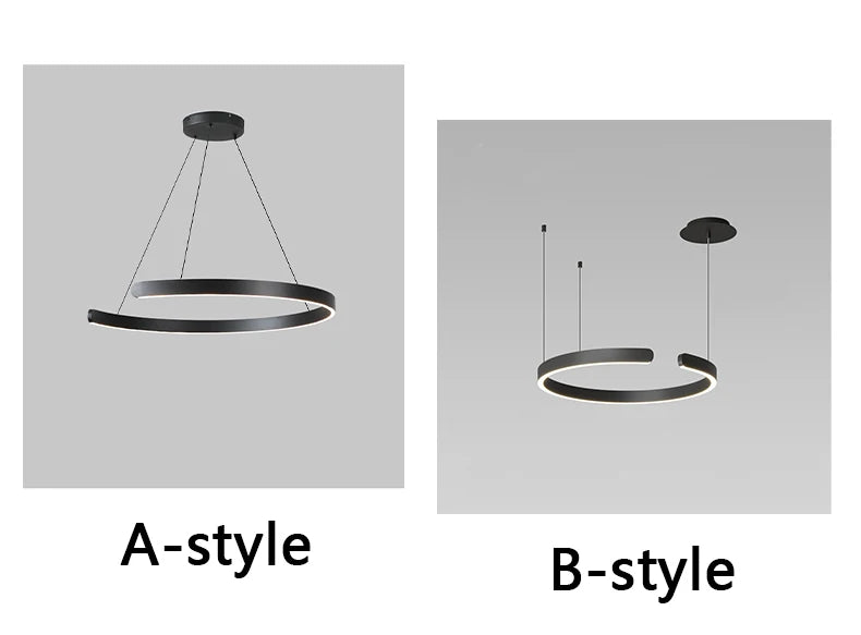 Modern Minimalist Semicircular Ring Led Chandelier For Lighting Living Dining Room Pendant Light Bedroom Hanging Lamp Luminarias