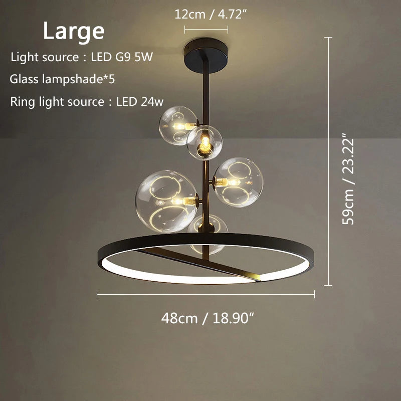 Artpad LED Pendant Lights Lamps for Ceiling Suspension Lamp Glass Ring Light Hanging Lamps for Ceiling Dining Room