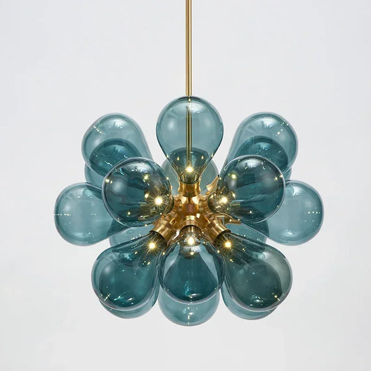 Moonriver Lighting Fashion Glass Bubble Hanging Lamps for Ceiling Modern Room Decor Chandelier Living Room Color Pendant Light