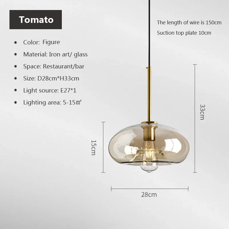 Modern Nordic hanging loft  Glass lustre Pendant Light industrial decor Lights Fixtures E27/E26 for Kitchen Restaurant Lamp