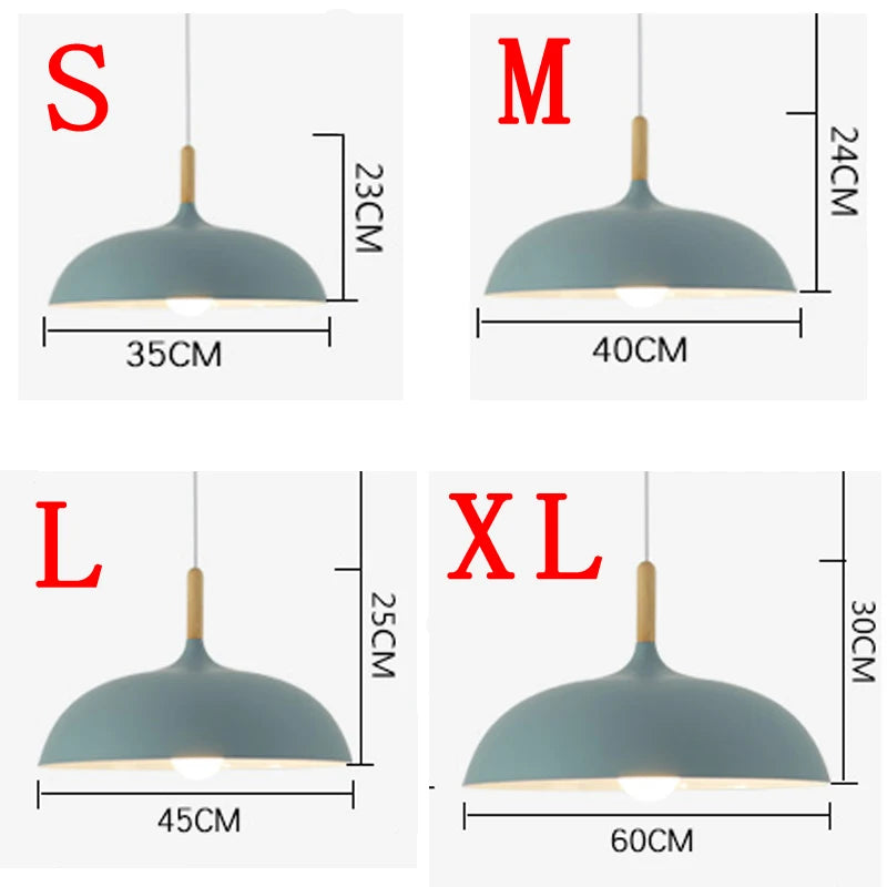 Minimalist Wood & Aluminum Modern Pendant Lamps