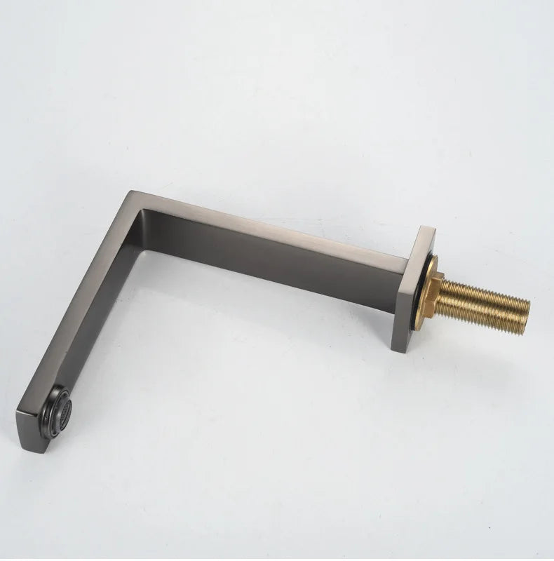 Three Hole Basin Faucet Brass Gun Grey Bathroom Faucet Cold and Hot Water Black Mixer Tap 3 Pieces Bathtub torneiras de cozinha