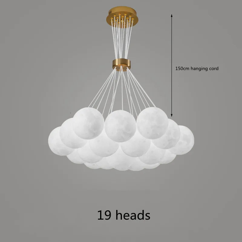 Nordic Planet 3D Moon Ceiling Chandelier