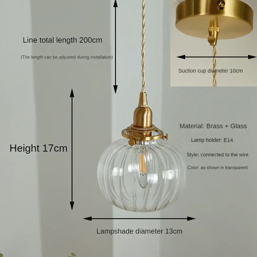 Glass Pendant Light Nordic Retro Chandeliers