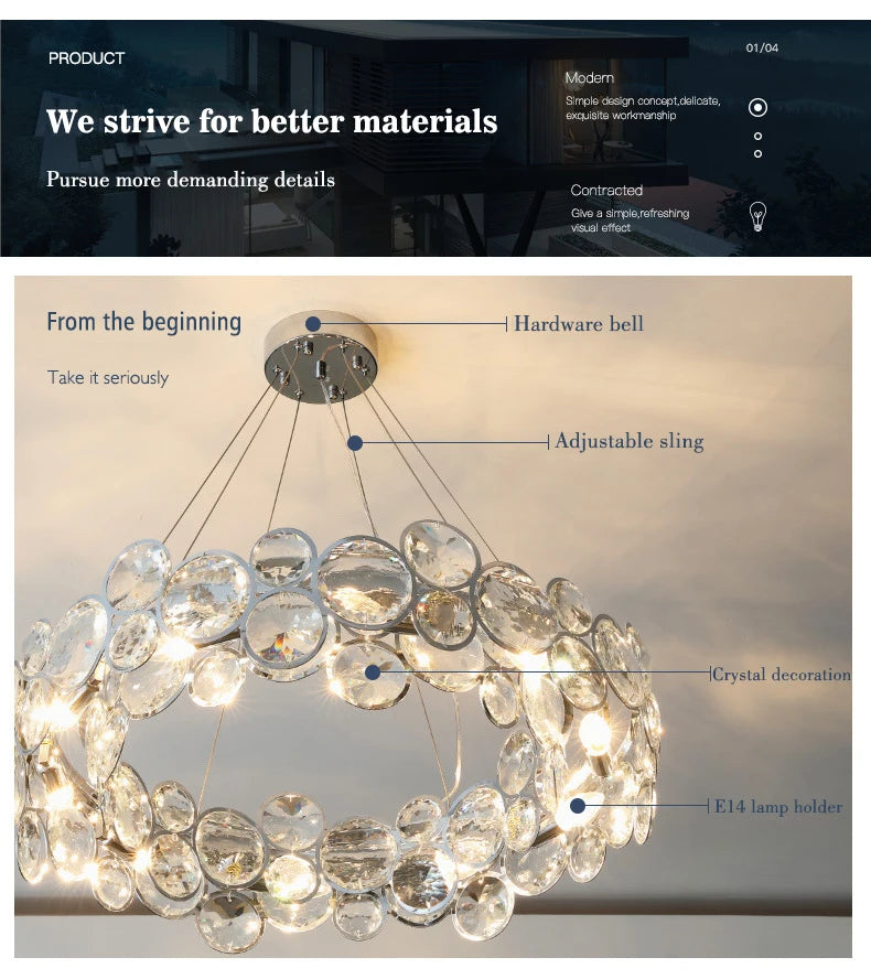 New Modern Luxury K9 Crystal Chandeliers