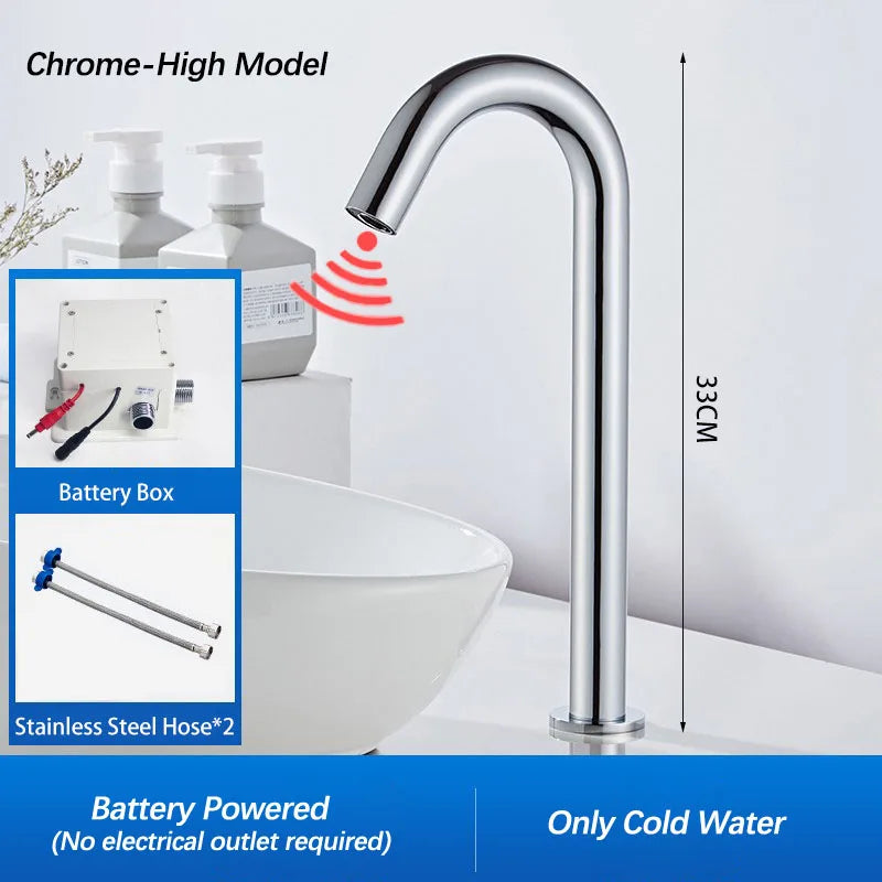 Black Automatic Touch Free Infrared Sensor Bathroom Basin Faucet.Touchless Tapware.Cold Hot Water Mixer Tap.Bathroom Sink Faucet