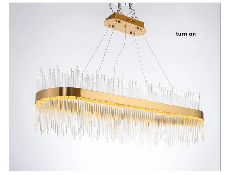 Modern Luxury Drawing Room Glass Led Chandelier Dining Room Led Dimmable Pendant Lamp Lustre Gold Metal Lamp Fixtures Lamparas