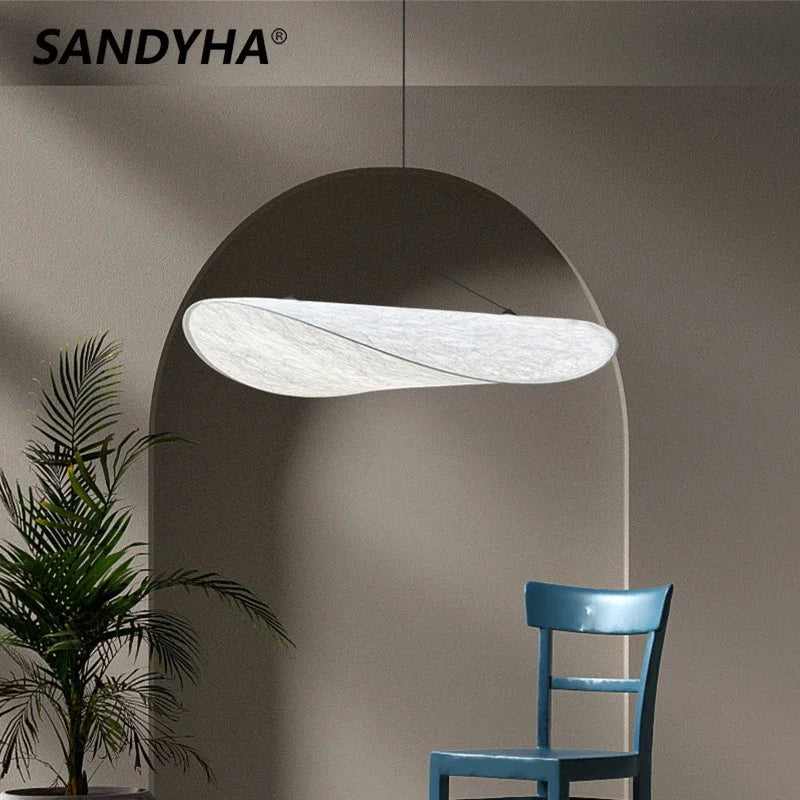 Nordic Modern Silk Fabric Chandeliers Creative Design Led Lamp for Living Dining Room Lustre Salon Lighting Suspension Luminaire