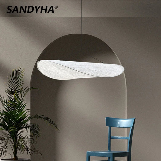 Nordic Modern Silk Fabric Chandeliers Creative Design Led Lamp for Living Dining Room Lustre Salon Lighting Suspension Luminaire
