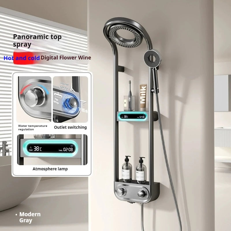 Smart Shower Set with Digital Display LED Atmosphere Light