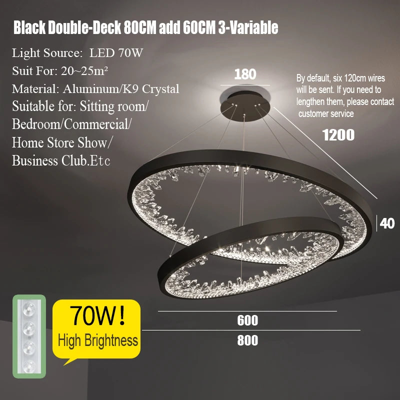 Modern Circle Rings Led Ceiling Chandelier