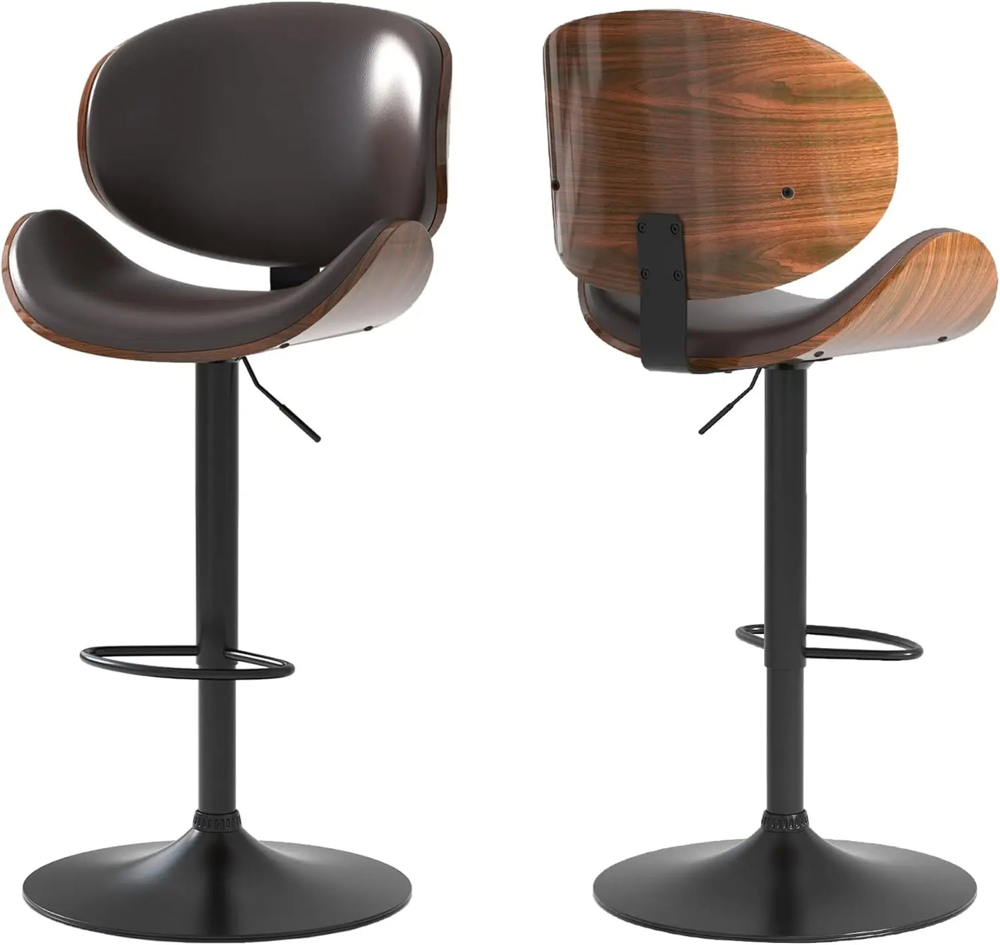 Set of 2 Swivel Adjustable Height Barstools