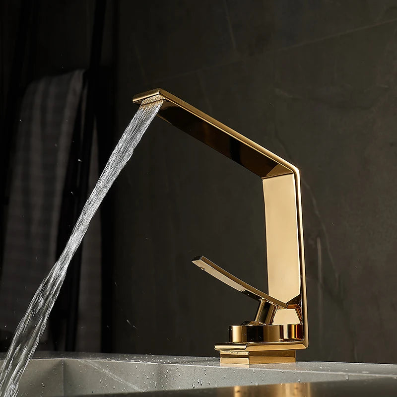 ULGKSD Bathroom Basin Faucet Modern Mixer Tap Single Hole Crane Hot&Cold For Bathroom Faucet Deck Mounted Various Basin Sink Tap