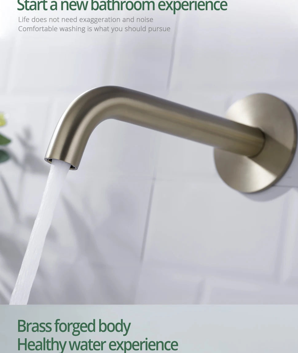 Washbasin Faucet Bathroom Sink Faucets Knurled Brushed Gold Wall Mounted Water Mixer Tap Gunmetal Brass Hot &Cold