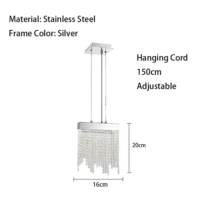 Postmodern Luxury K9 Crystal Chandelier Led G9 Chrome Steel  Chandelier Dining Room Living Room Home Hanging Lighting Fixtures