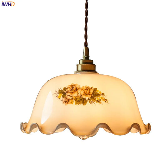 Flower Glass Vintage LED Pendant Lights