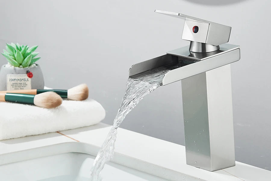 Waterfall Bathroom Sink Faucet Stainless Steel Basin Crane Tap For Bathroom Wash Basin Sink Mixer Tap