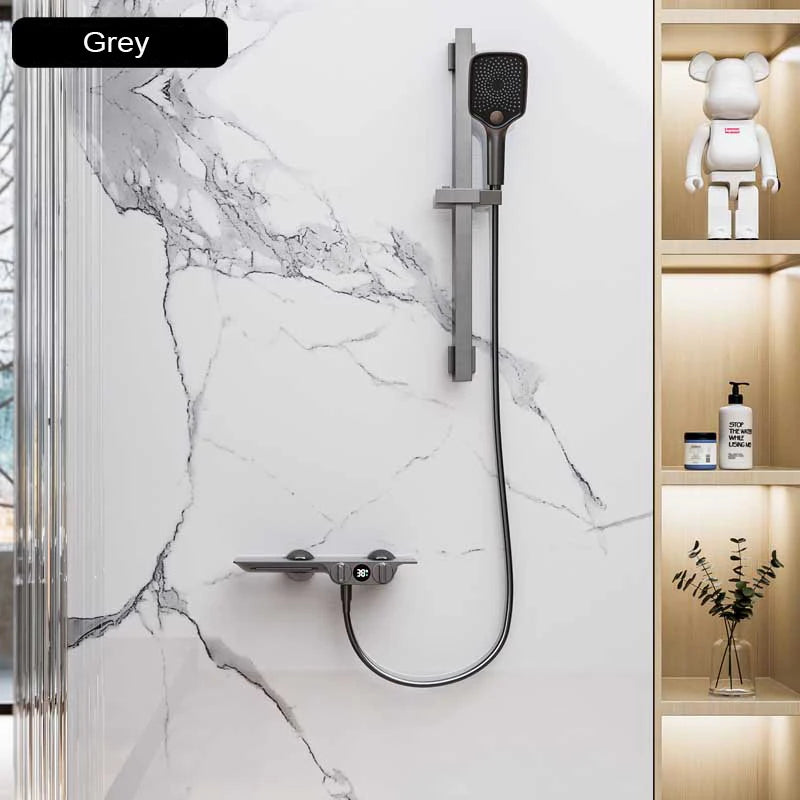 Wall Mounted Bathtub Faucet Two Function Long Large Shelf  Temperature Display Water Flow Generate Electricity