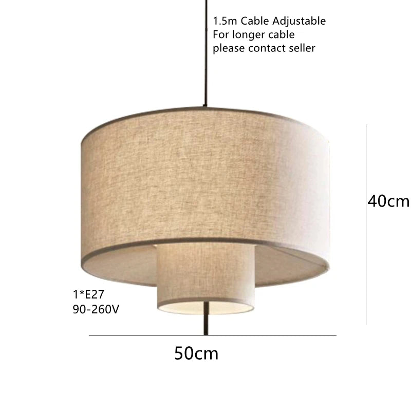 Margin Pendant Japanese Linen Cloth Lamp