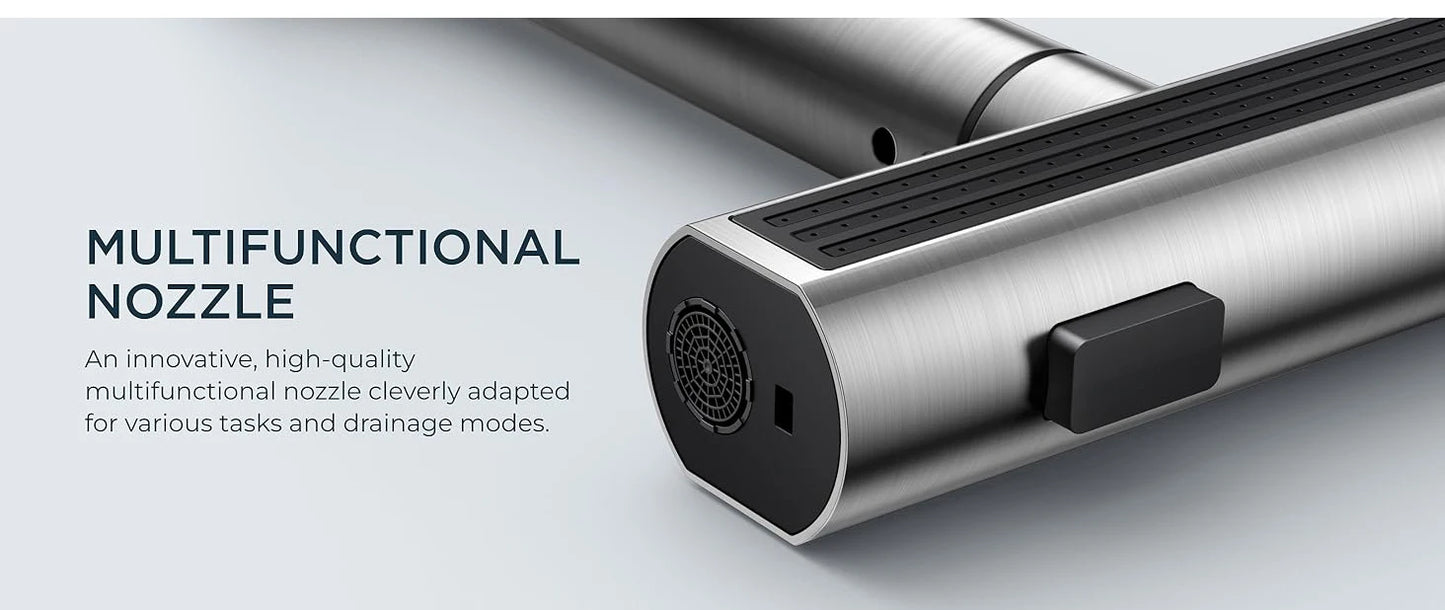 4 Modes Waterfall Kitchen Faucet Stream Sprayer Stainless Steel Hot Cold Single Hole Deck Mounted Water Sink Mixer Wash Tap 3668