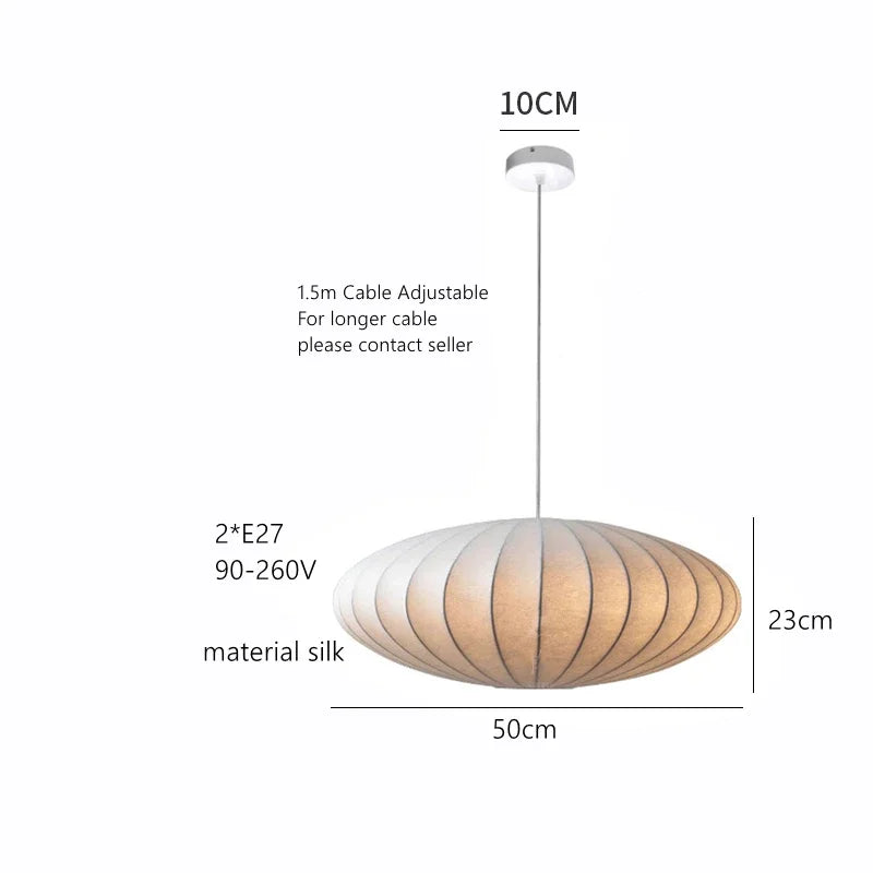 Handmade Japanese Apartment Silk Pendant Chandelier