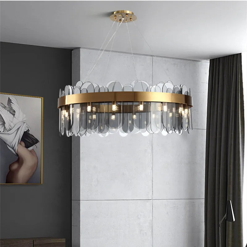 Nordic Smoke Grey Glass Chandelier