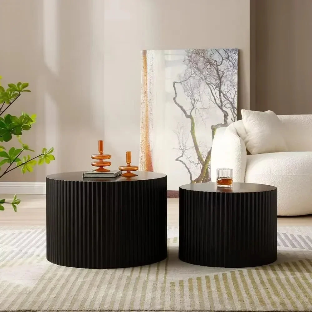 Round Nesting Coffee Table Set