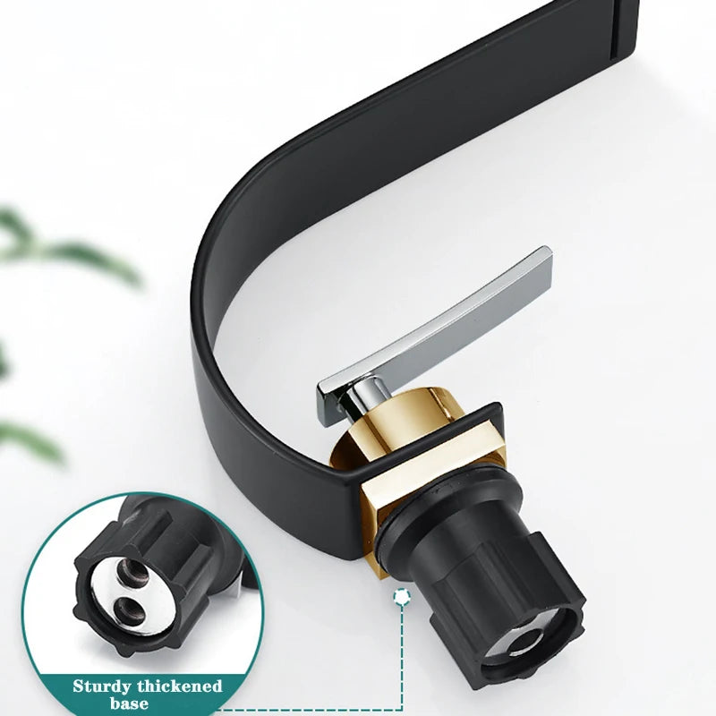 Deck Mount Waterfall Bathroom Basin Faucet