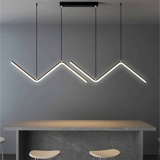 Modern LED Pendant Light Geometric Lines Chandelier