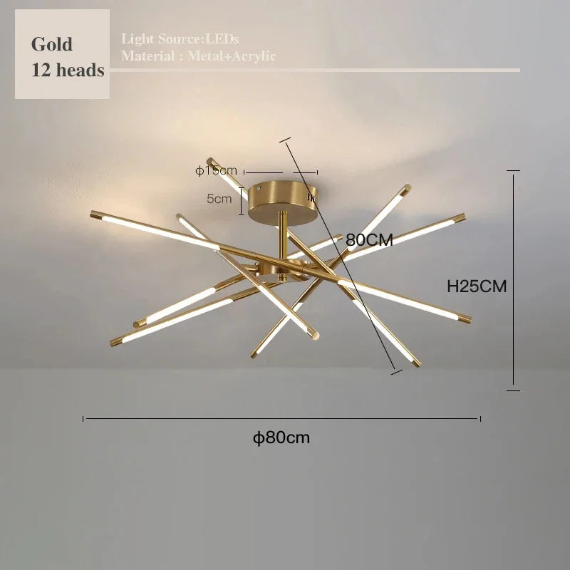 LED Linear Chandelier with Remote Dimmer