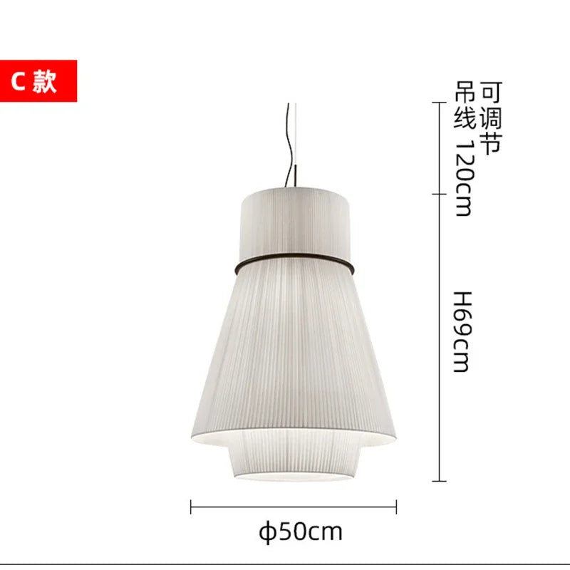 Folie pendant lamp for dining room fabric hanging lamp white pleated Restaurant Lamps Japanese Cafe bar table Decorative Lamp