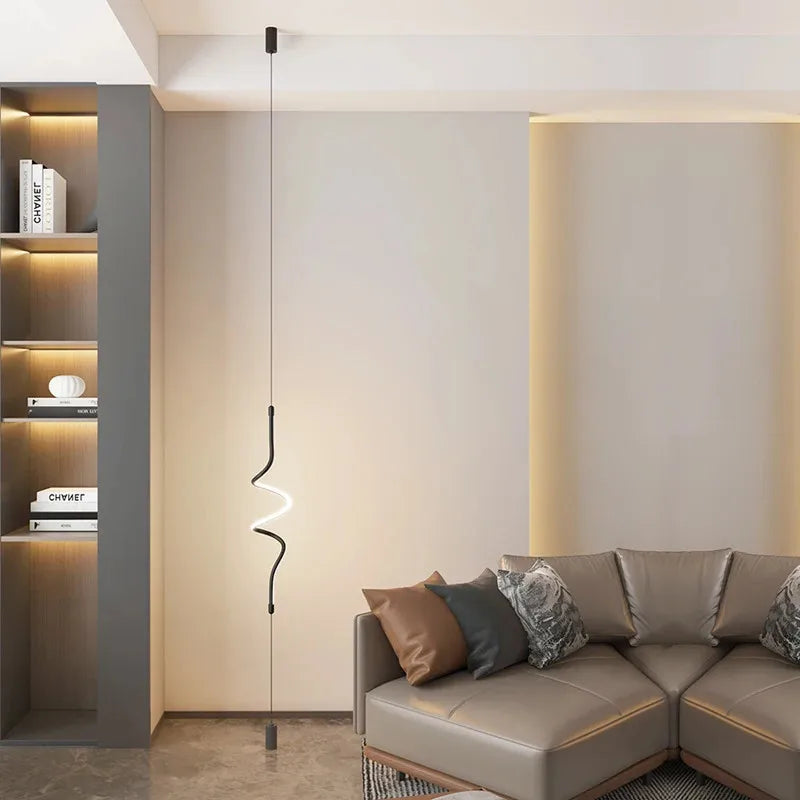 Linear Pendant Light Black Hanging Lamp