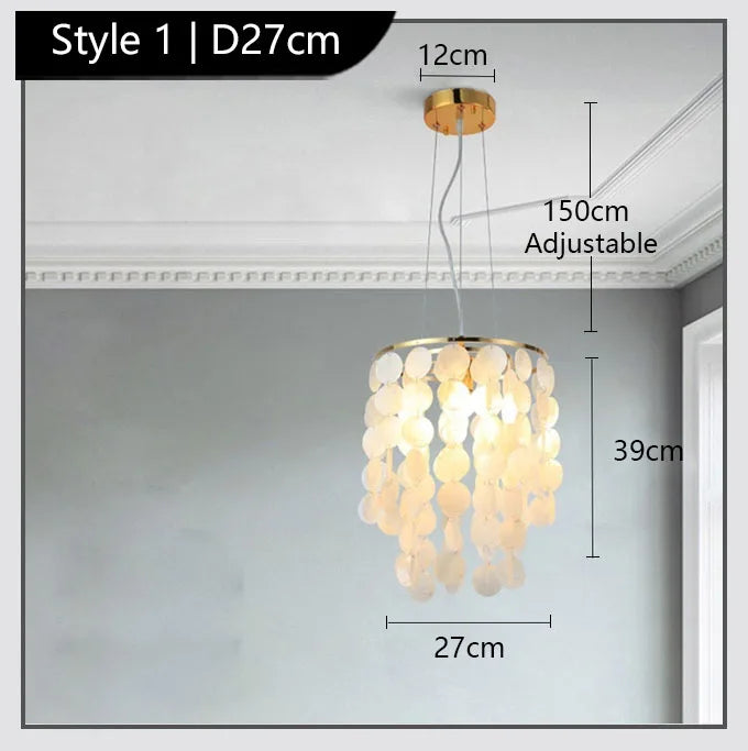Luxury Shell Chandelier in Gold / Chrome