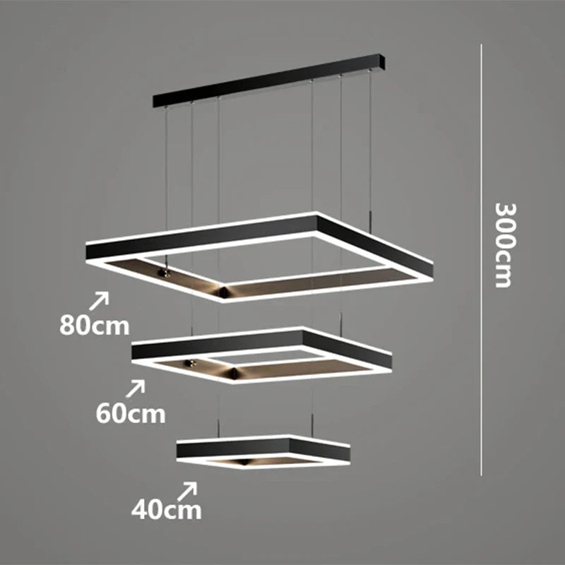 Nordic Square Tiered Chandelier