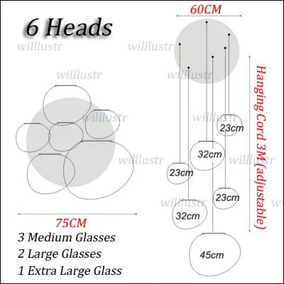 Glass Pendant Lamp Irregular Stonelike Suspension Light Hotel Lobby Mall Hall Villa Stair Living Room Hanging Ceiling Chandelier