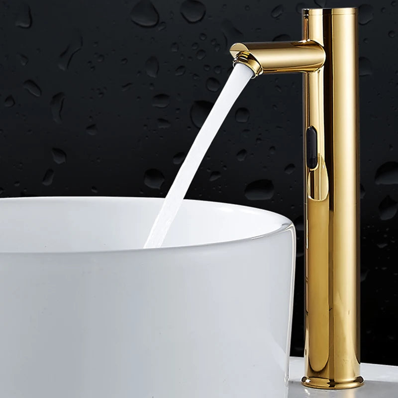 OXG Bathroom Automatic Touch Free Sensor Faucet Deck Mounted Basin Faucet Hot Cold Mixer Tap Bathroom Faucet Basin Sink Faucet