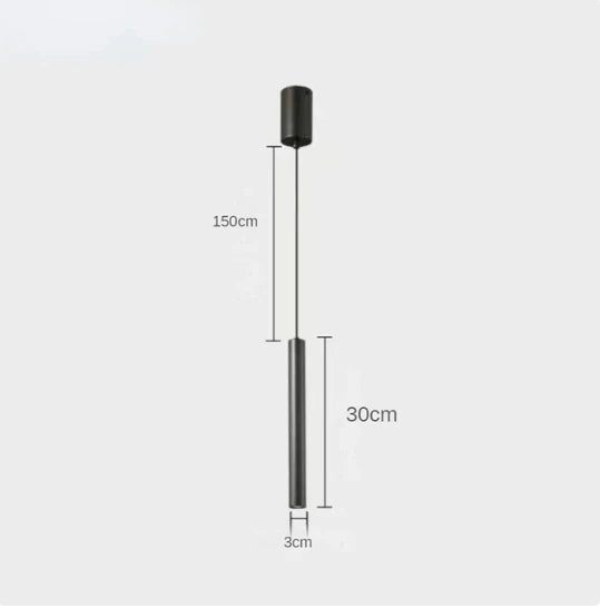 Linear Pendant Light Black Hanging Lamp
