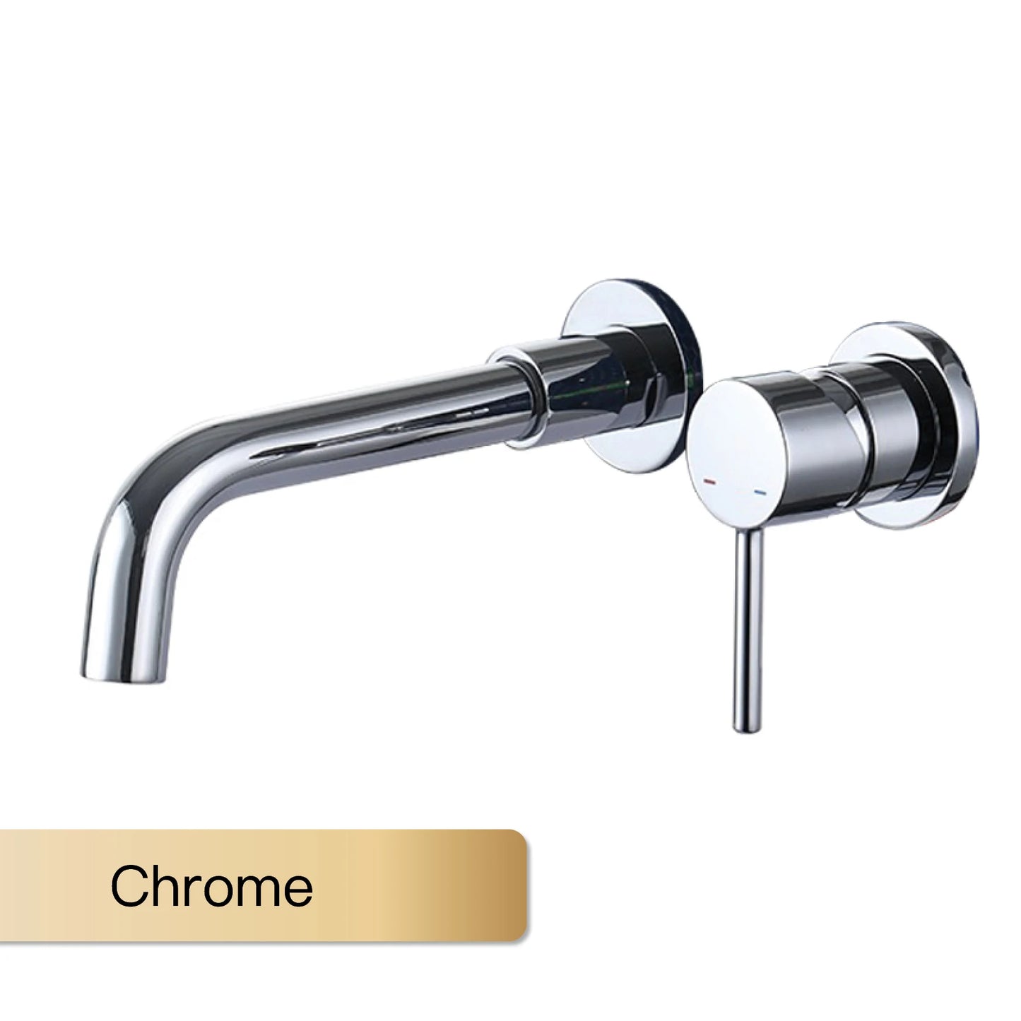AITANA Simple Brass Black Bathroom Faucet Embedded Design Single Handle Hot and Cold Water Dual Hole Wall Mounted Basin Mixer