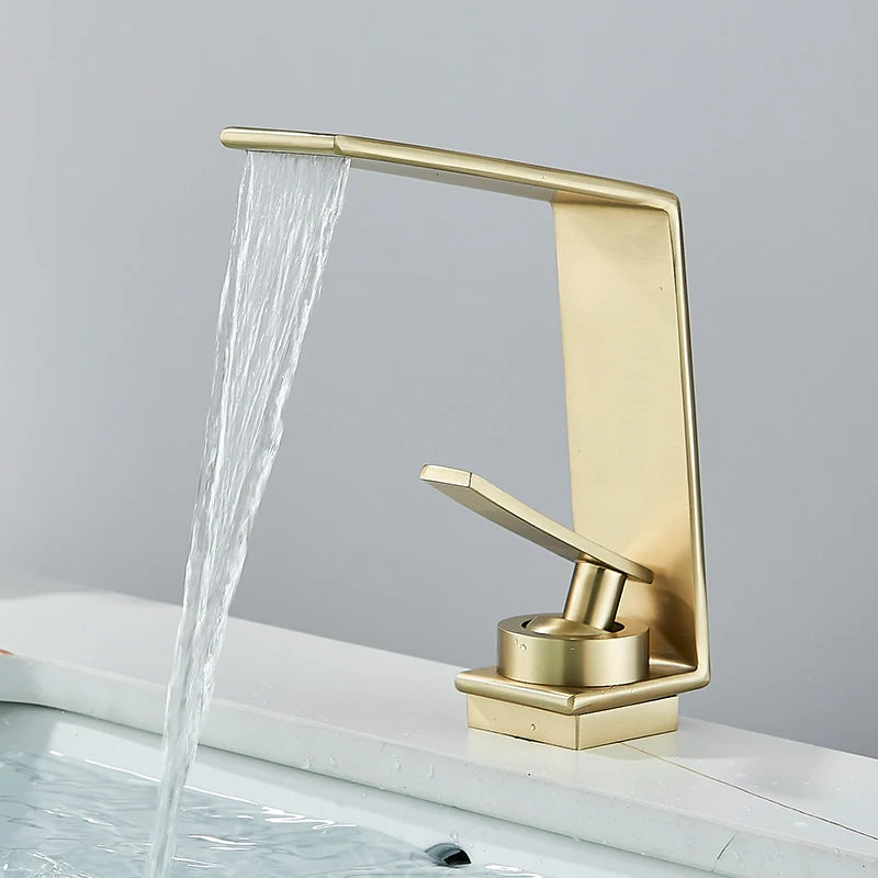 ULGKSD Bathroom Basin Faucet Modern Mixer Tap Single Hole Crane Hot&Cold For Bathroom Faucet Deck Mounted Various Basin Sink Tap