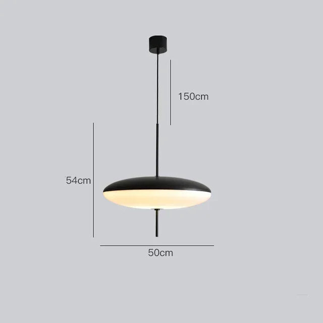 Modern Simple Astep Pendant Light Restaurant Living Lamp Bedroom Study Bar LED Lamp Black And White UFO Chandelier