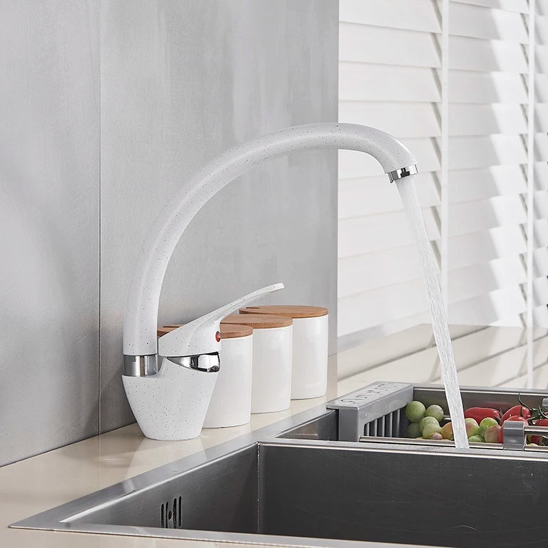Senlesen Kitchen Sink Faucet Brass 4 Colors Single Handle Hot Cold Water Mixer Tap Sprayer Nozzle Mounted Para Kitchen Faucets