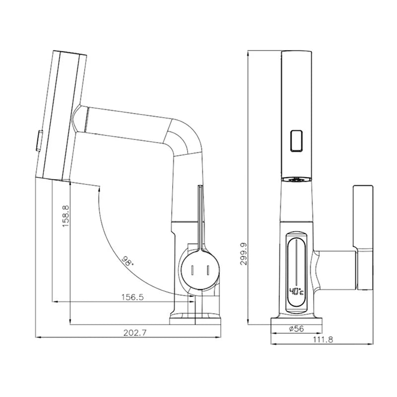 Smart Digital Display Basin Faucet 3 Function Pull Out Waterfall Spout Deck Mount Cold Hot Water Mixer Liftable Sink Crane Tap