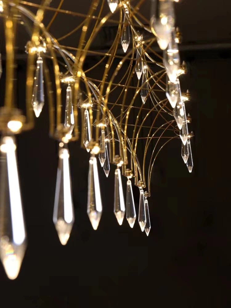 Restaurant Strip Chandelier Postmodern Light Luxury Lobby Front Desk Lamp Designer Minimalist Bar Dining Table Crystal LED Lamp