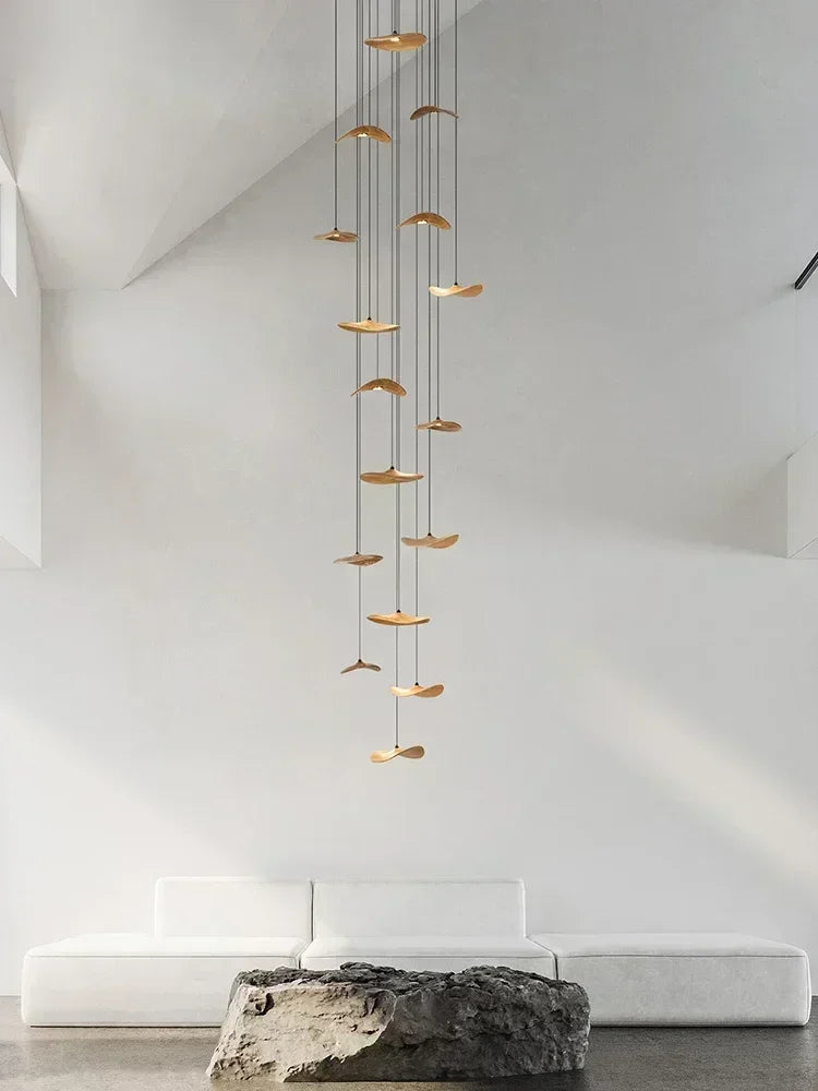 Designer Chinese Log Craft Chandelier