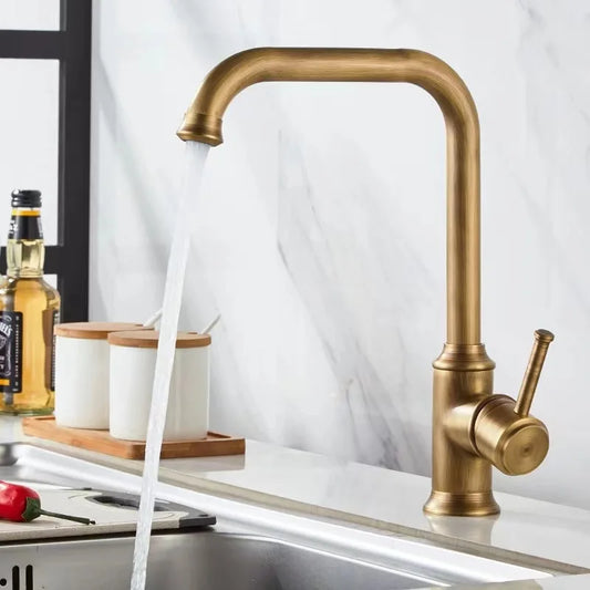Black Kitchen Faucets Antique Bronze Faucet Kitchen Mixers Taps Cold And Hot Basin Sink Tap Water Mixers Antique Gold Chrome