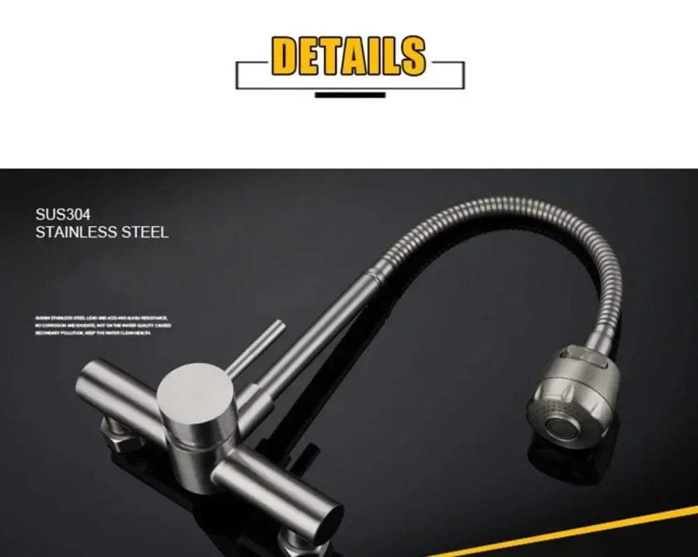 Kitchen Faucet Hot and Cold Water Household Wall Mounted Tap Bathroom Faucet Shower Faucet Bathroom Accessories