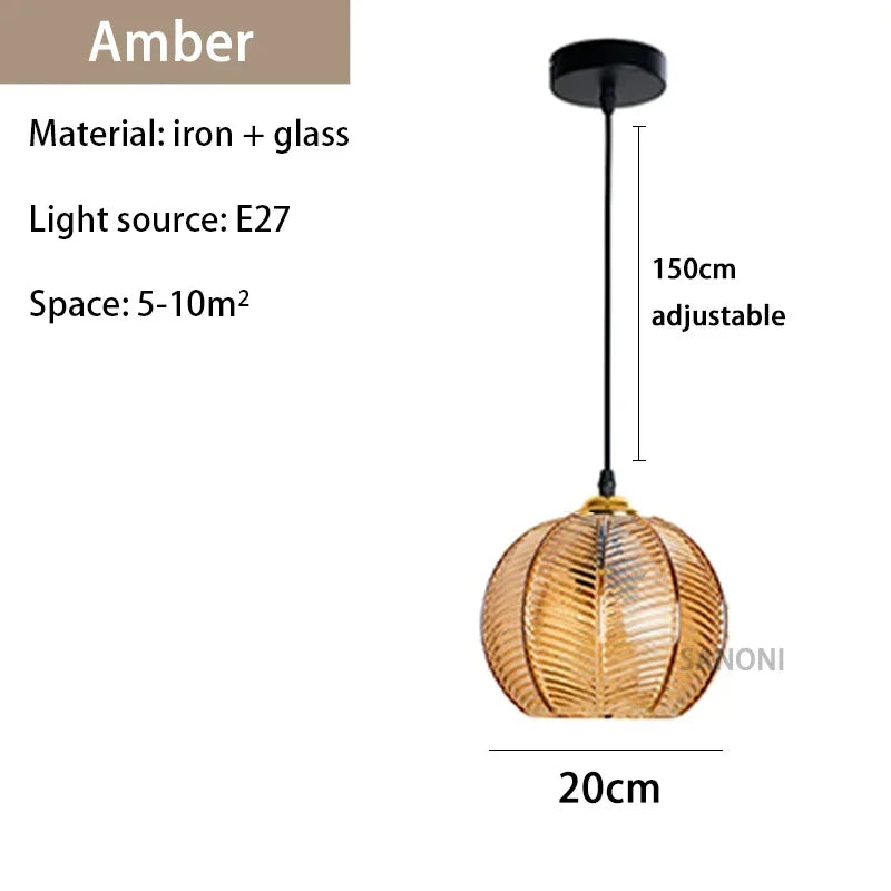 Nordic Modern Striped Glass Chandelier