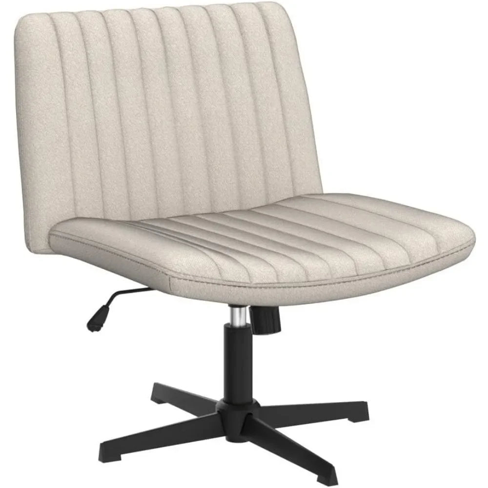 Criss Cross Chair,Armless Cross Legged Office Desk Chair No Wheels,Fabric Padded Comfy