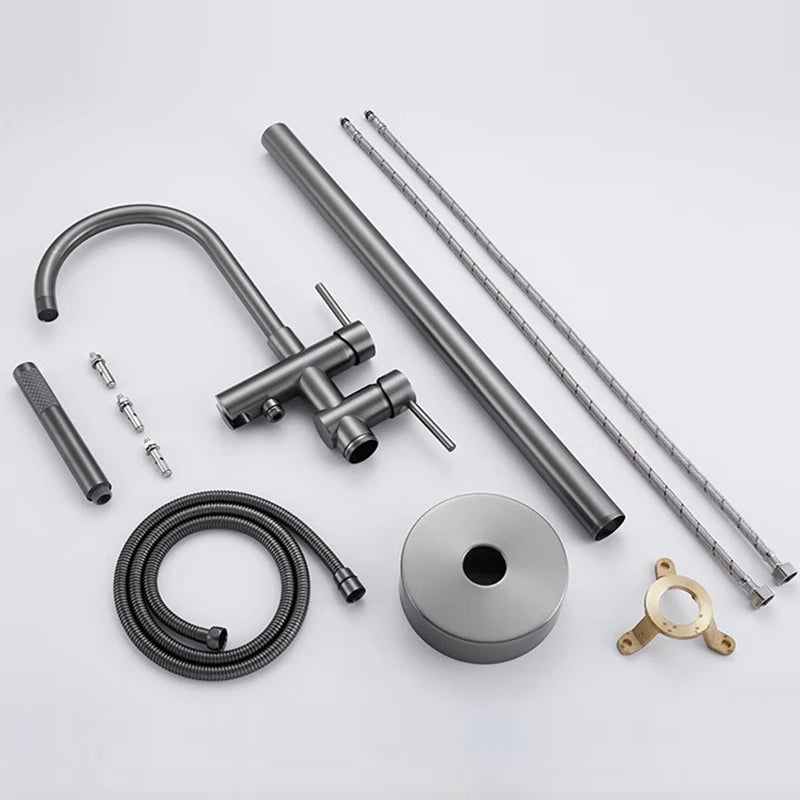 Brass Bathtub Faucet Freestanding Tub Filler Faucet Standing High Flow Shower Faucets  Wall/Floor Mount Bathtub Faucet