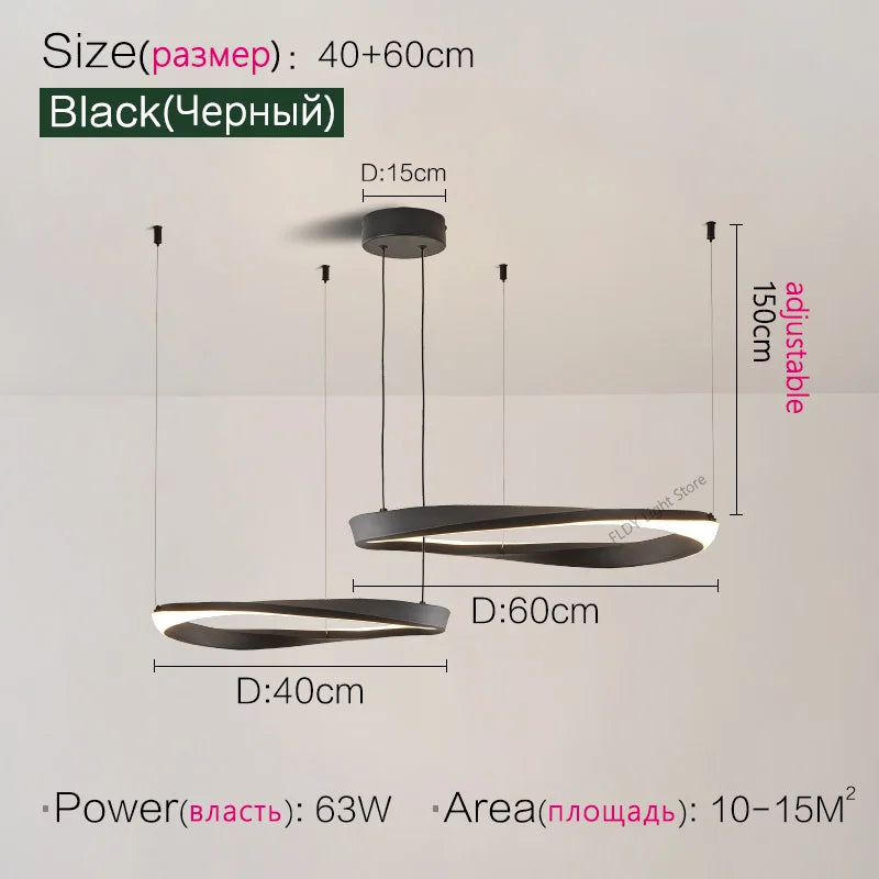Living Room Chandelier Nordic pendant lamp Modern Dining room Chandelier  Ring Lamp Bedroom Restaurant Lamps LED Ceiling lights